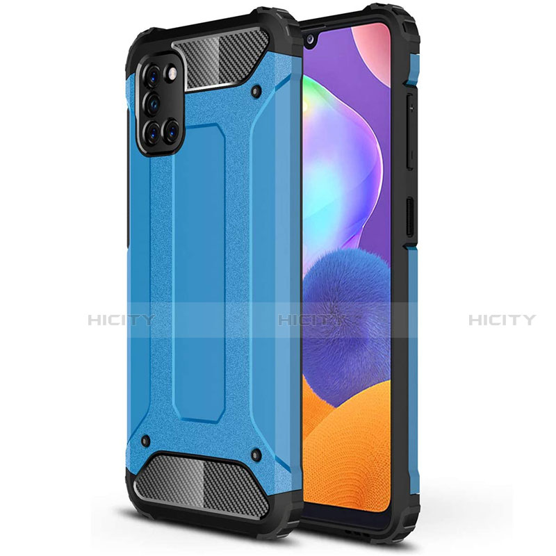 Custodia Silicone e Plastica Opaca Cover per Samsung Galaxy A31 Cielo Blu