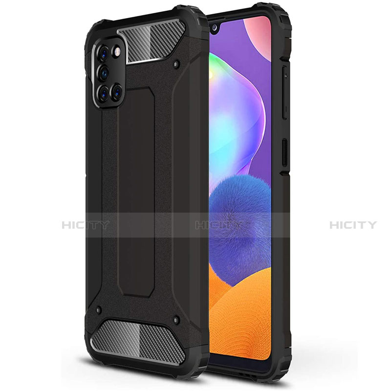 Custodia Silicone e Plastica Opaca Cover per Samsung Galaxy A31 Nero