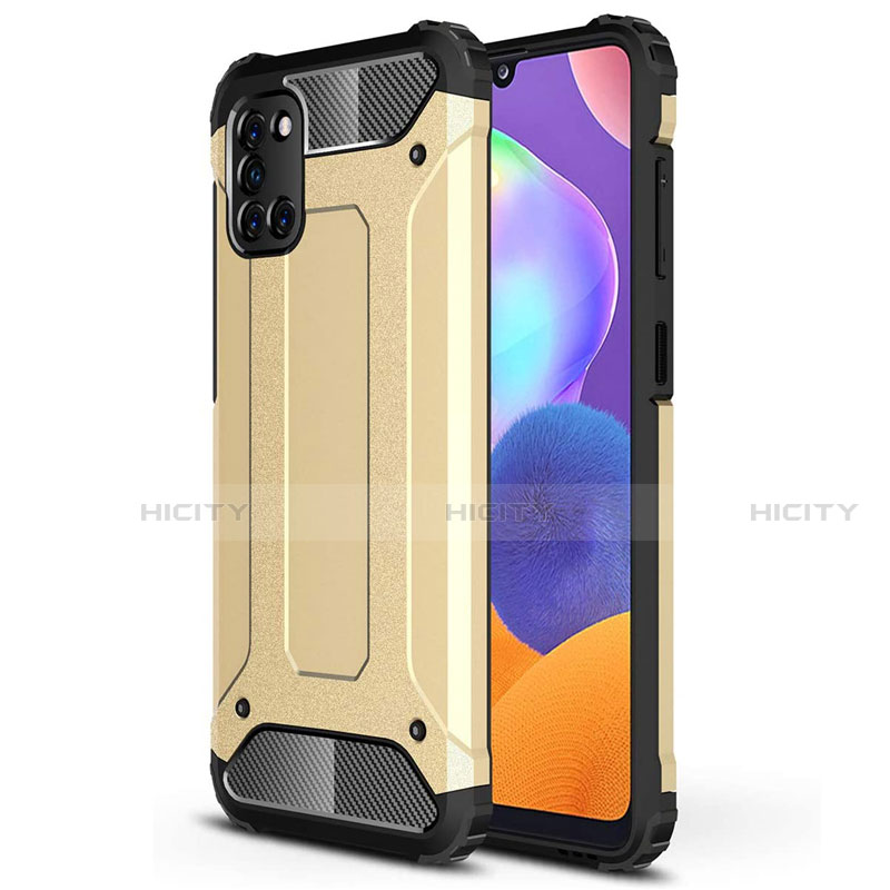 Custodia Silicone e Plastica Opaca Cover per Samsung Galaxy A31 Oro