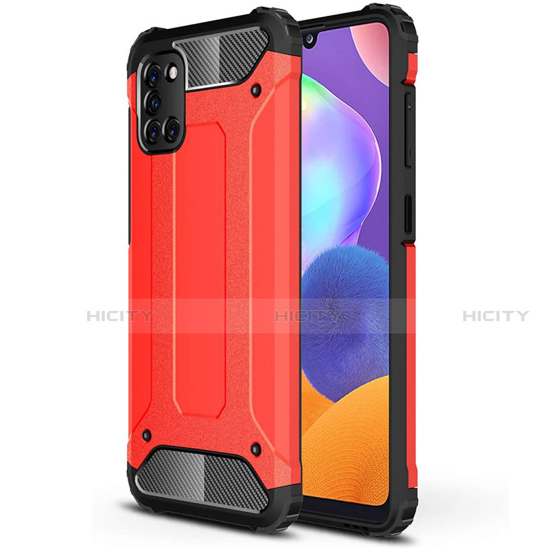 Custodia Silicone e Plastica Opaca Cover per Samsung Galaxy A31 Rosso