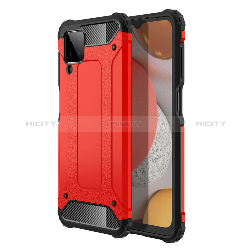Custodia Silicone e Plastica Opaca Cover per Samsung Galaxy F12 Rosso