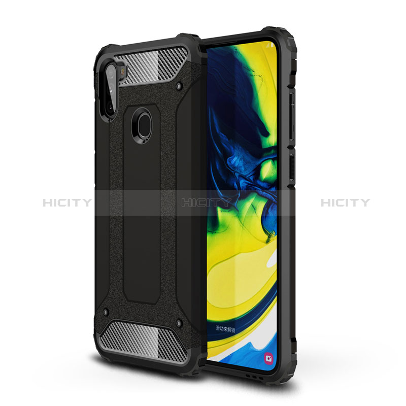 Custodia Silicone e Plastica Opaca Cover per Samsung Galaxy M11 Nero