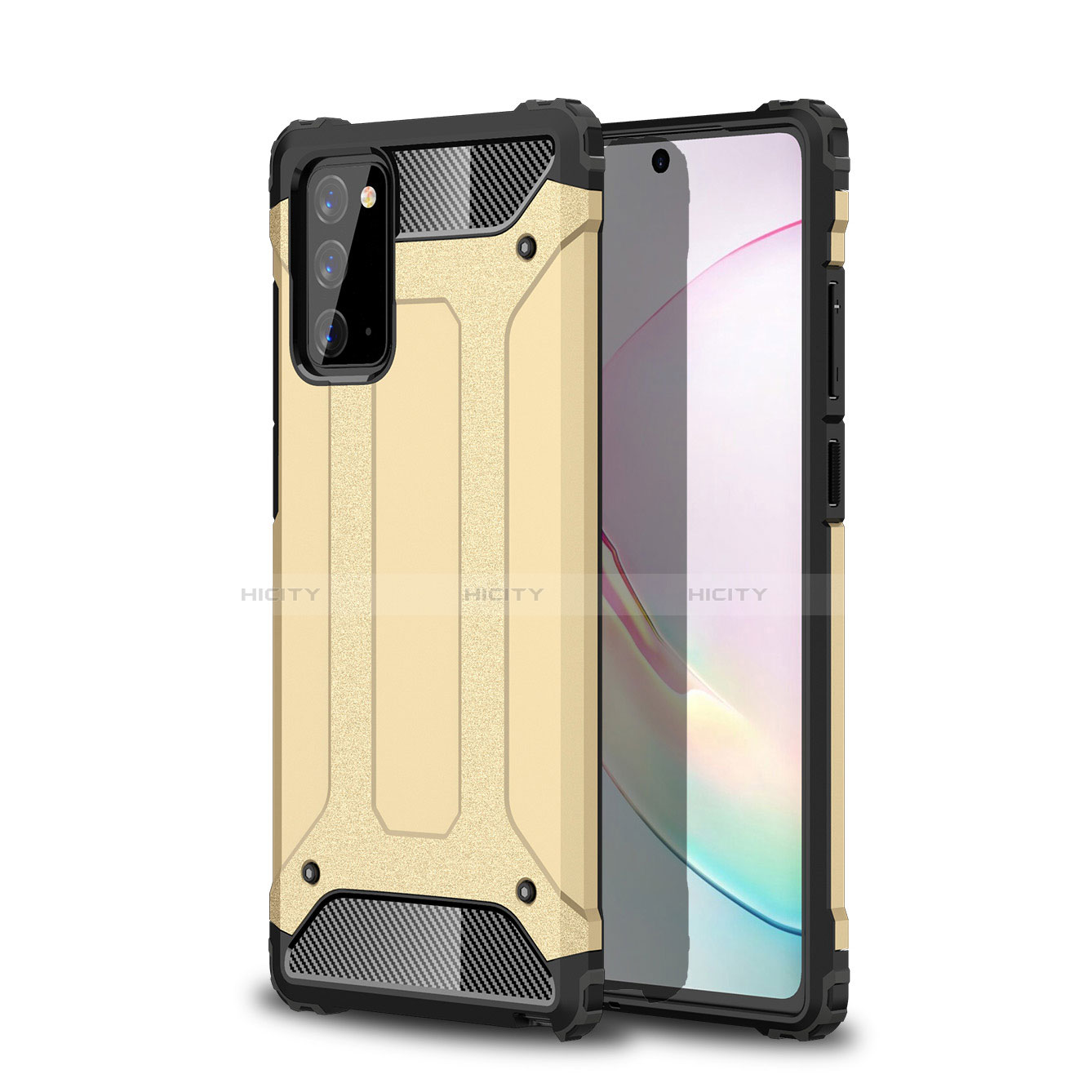 Custodia Silicone e Plastica Opaca Cover per Samsung Galaxy Note 20 Plus 5G Oro