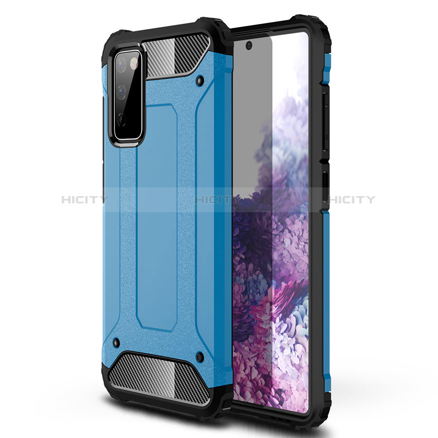 Custodia Silicone e Plastica Opaca Cover per Samsung Galaxy S20 FE 4G Cielo Blu