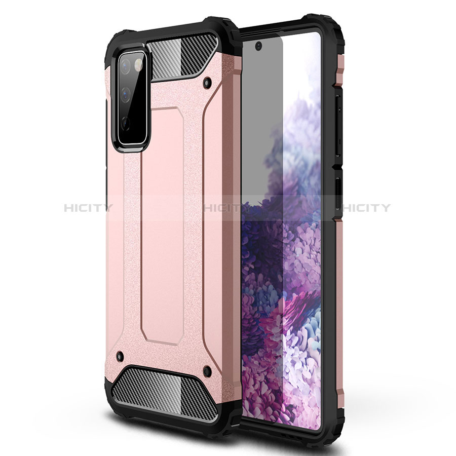 Custodia Silicone e Plastica Opaca Cover per Samsung Galaxy S20 FE 4G Oro Rosa