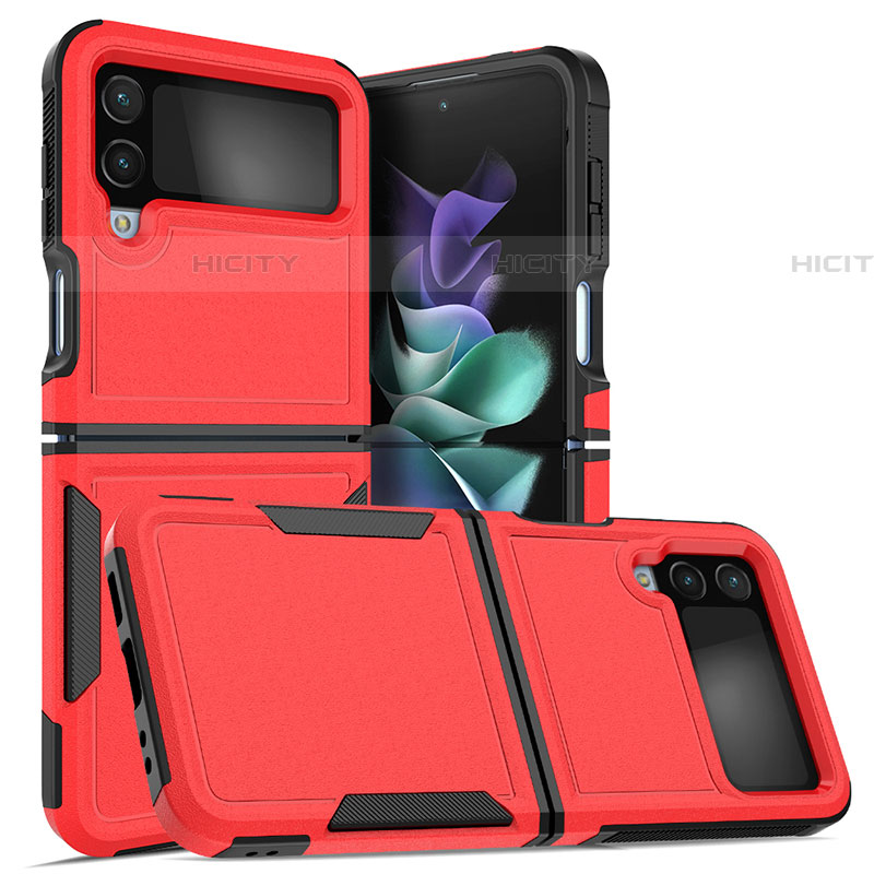 Custodia Silicone e Plastica Opaca Cover per Samsung Galaxy Z Flip4 5G Rosso