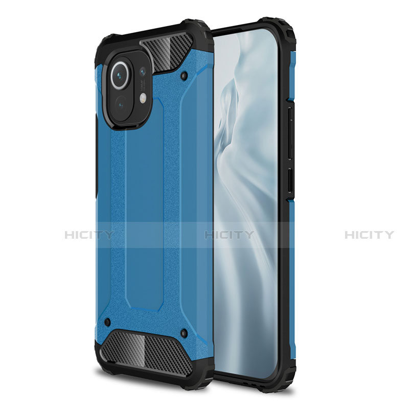 Custodia Silicone e Plastica Opaca Cover per Xiaomi Mi 11 Lite 4G Cielo Blu