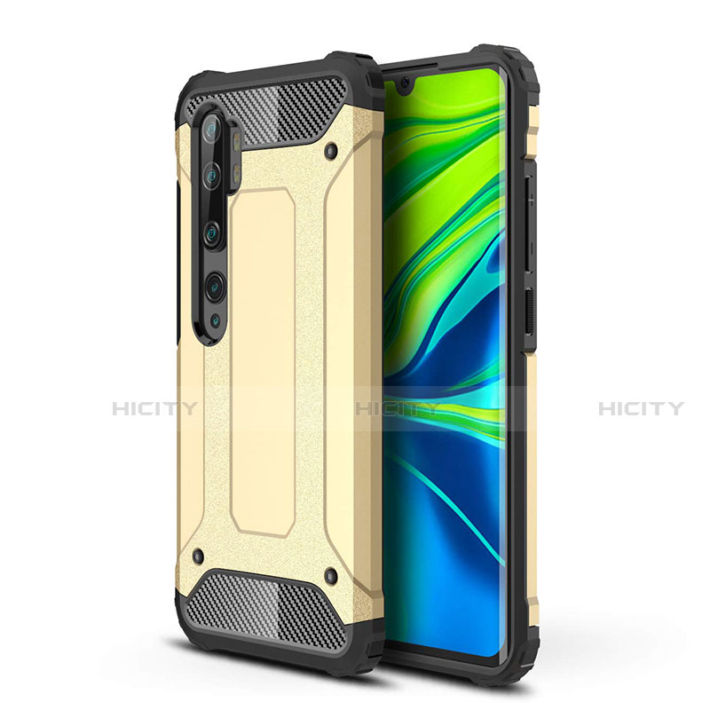 Custodia Silicone e Plastica Opaca Cover per Xiaomi Mi Note 10 Oro