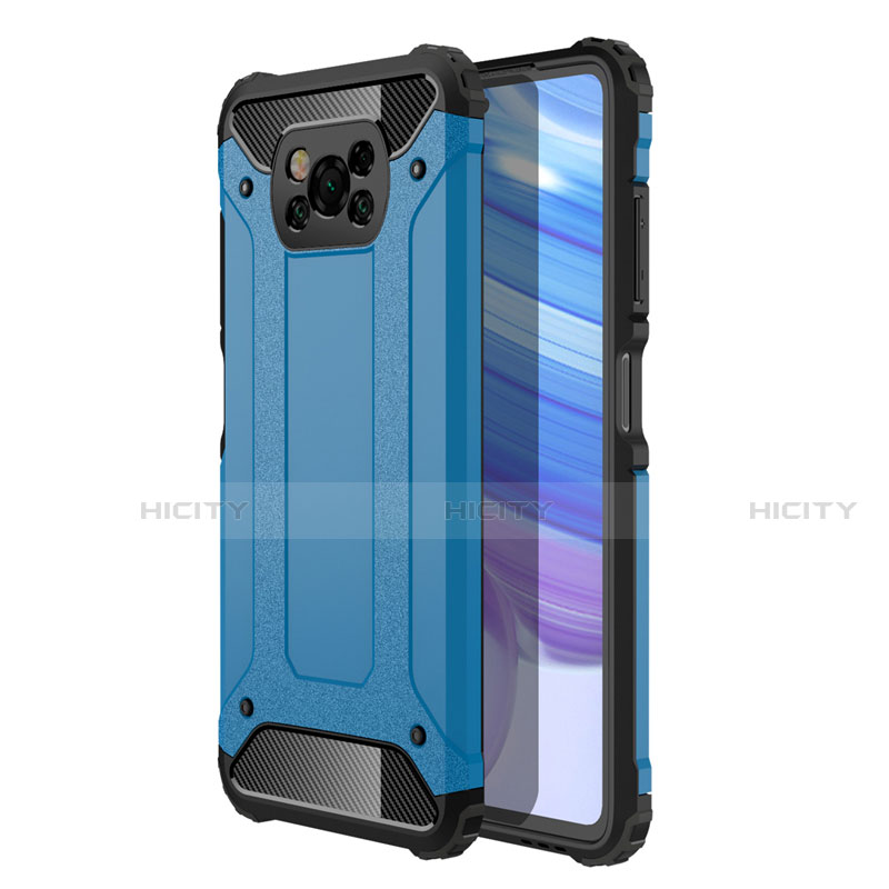 Custodia Silicone e Plastica Opaca Cover per Xiaomi Poco X3 Cielo Blu