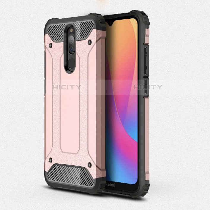 Custodia Silicone e Plastica Opaca Cover per Xiaomi Redmi 8 Oro Rosa