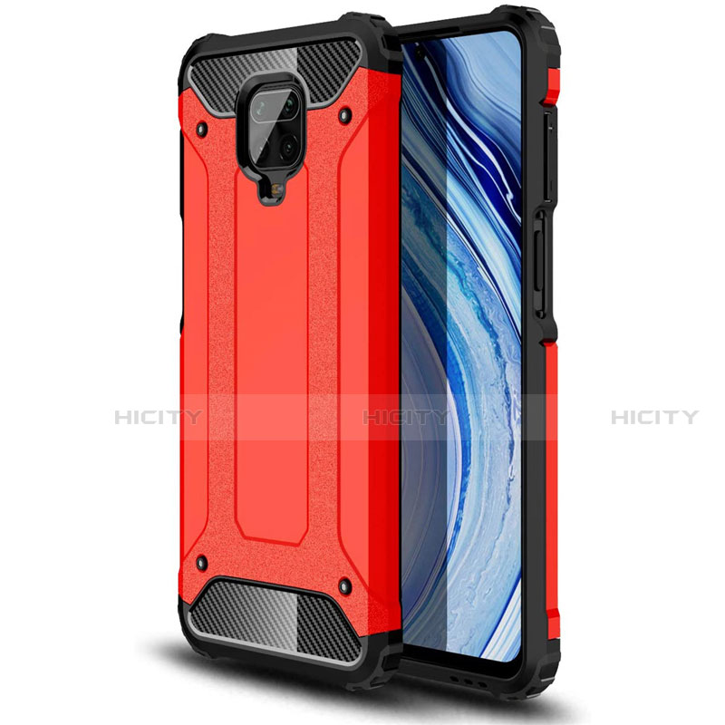 Custodia Silicone e Plastica Opaca Cover per Xiaomi Redmi Note 9 Pro Max Rosso