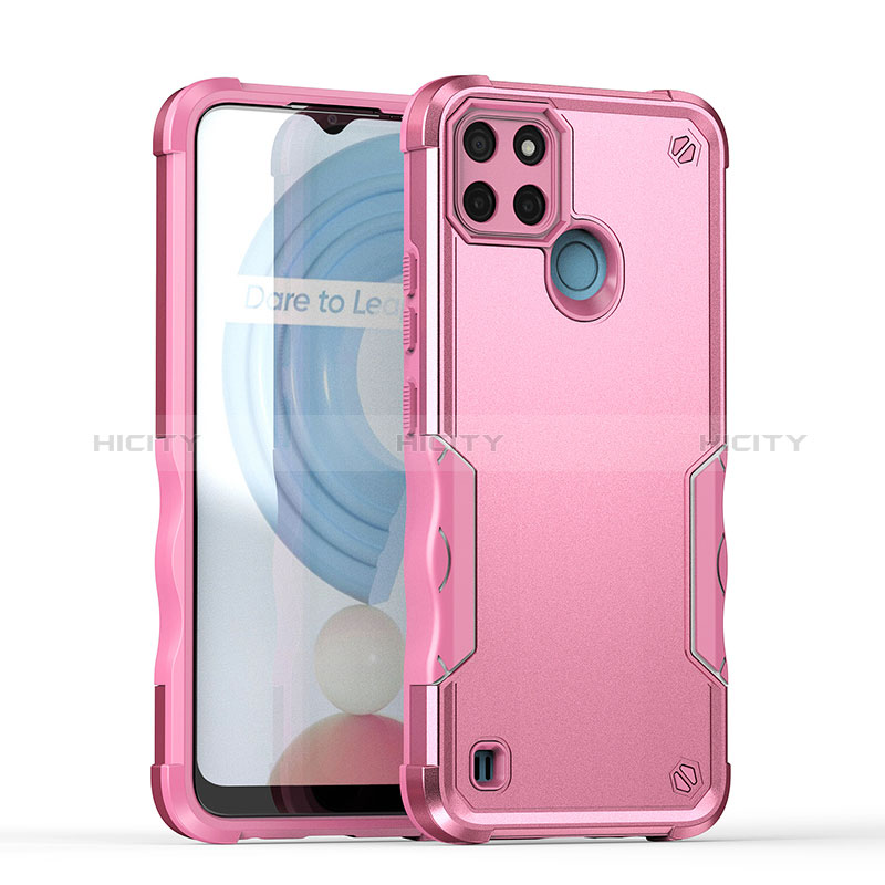 Custodia Silicone e Plastica Opaca Cover QW1 per Realme C25Y Rosa