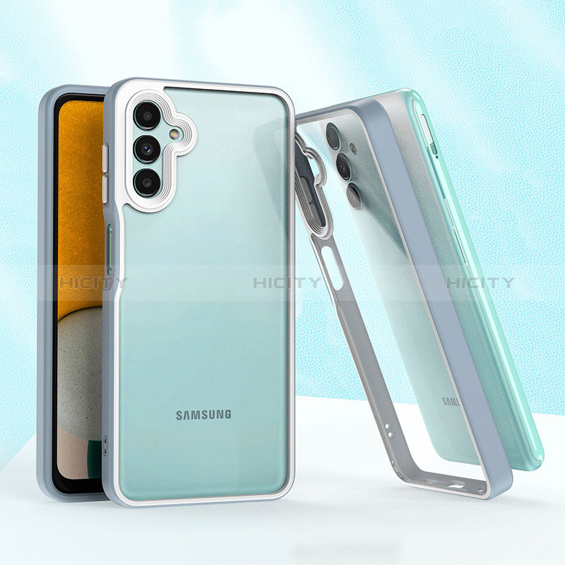 Custodia Silicone e Plastica Opaca Cover QW1 per Samsung Galaxy A04s Grigio Lavanda