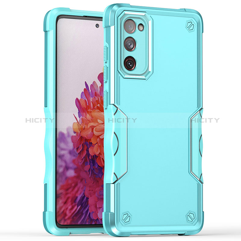 Custodia Silicone e Plastica Opaca Cover QW1 per Samsung Galaxy S20 FE (2022) 5G Azzurro