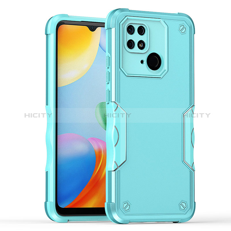 Custodia Silicone e Plastica Opaca Cover QW1 per Xiaomi Redmi 10 India Azzurro