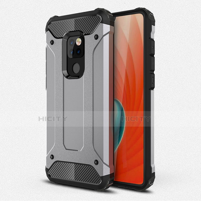 Custodia Silicone e Plastica Opaca Cover R01 per Huawei Mate 20 Argento