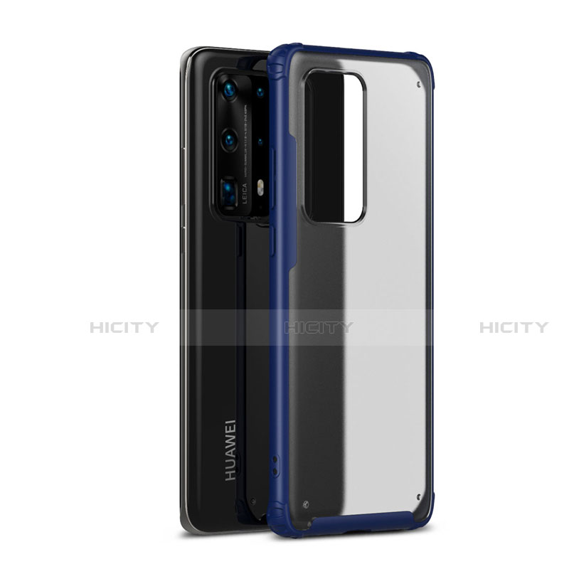 Custodia Silicone e Plastica Opaca Cover R01 per Huawei P40 Pro+ Plus Blu