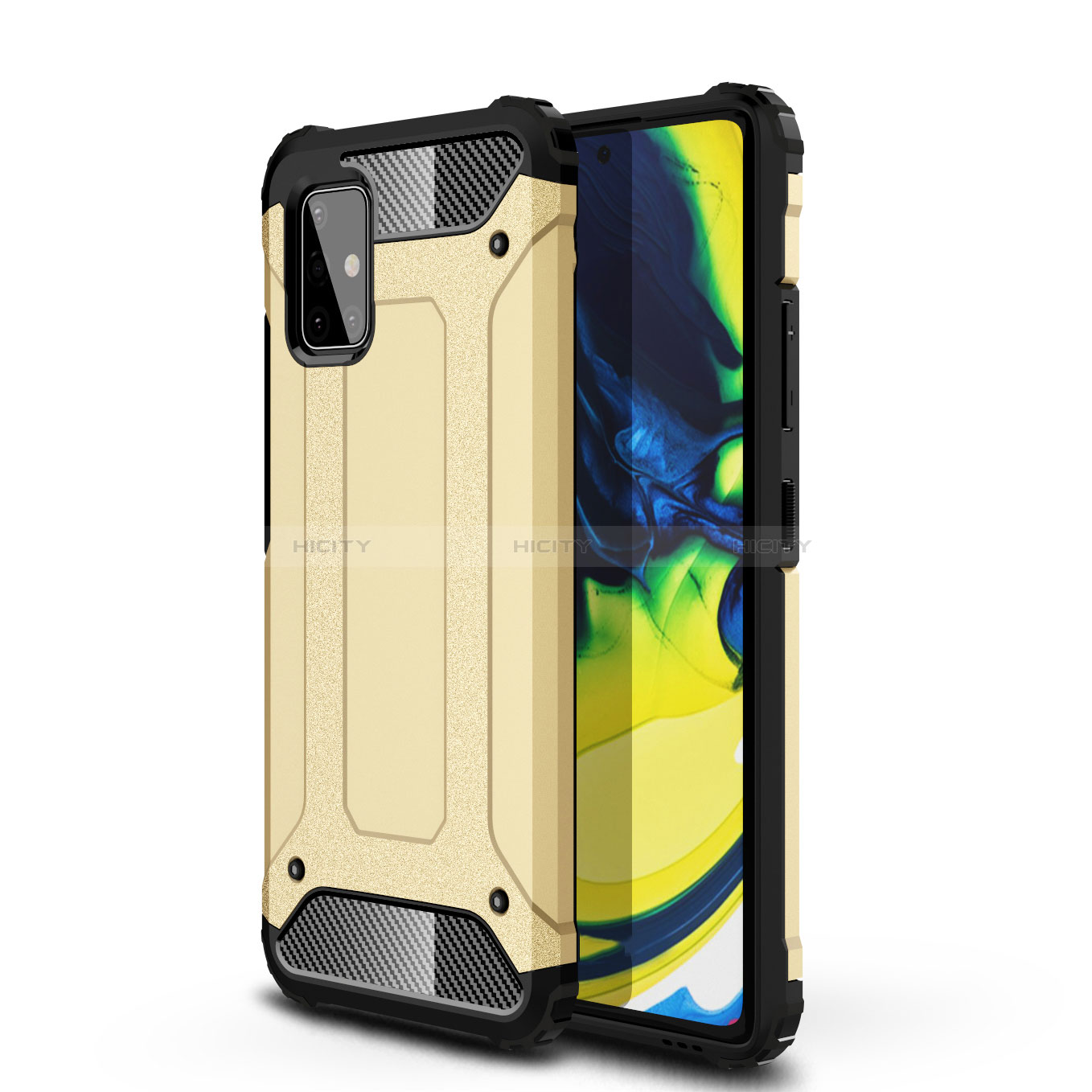Custodia Silicone e Plastica Opaca Cover U01 per Samsung Galaxy A71 4G A715 Oro