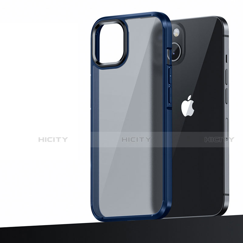 Custodia Silicone e Plastica Opaca Cover U04 per Apple iPhone 14 Blu