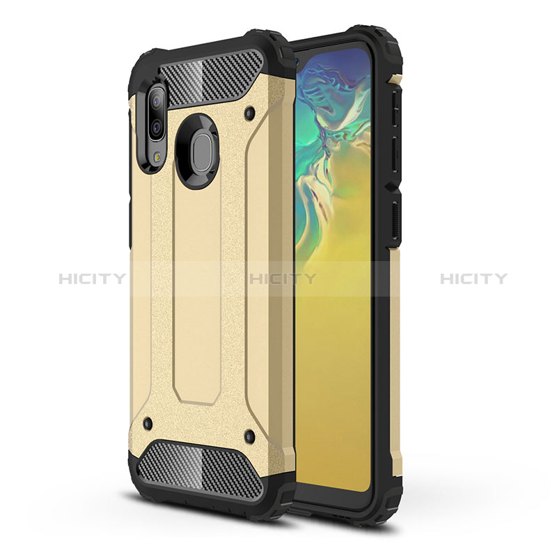 Custodia Silicone e Plastica Opaca Cover WL1 per Samsung Galaxy A20e Oro