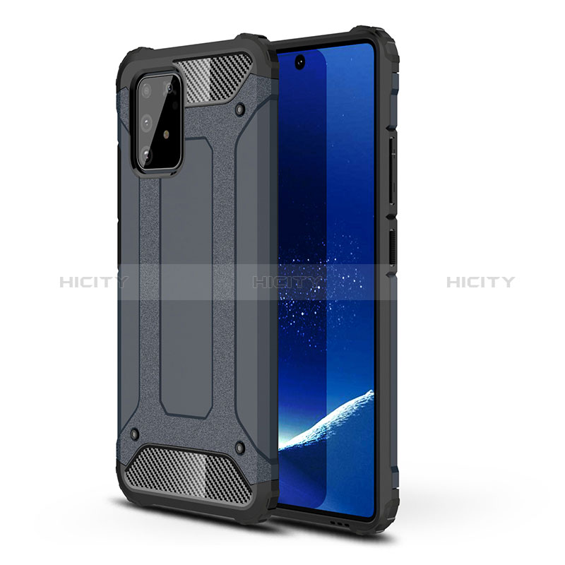 Custodia Silicone e Plastica Opaca Cover WL1 per Samsung Galaxy A91 Blu Notte