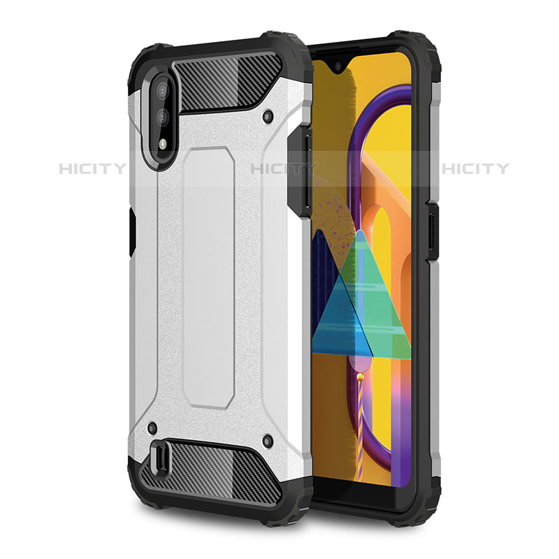 Custodia Silicone e Plastica Opaca Cover WL1 per Samsung Galaxy M01 Argento