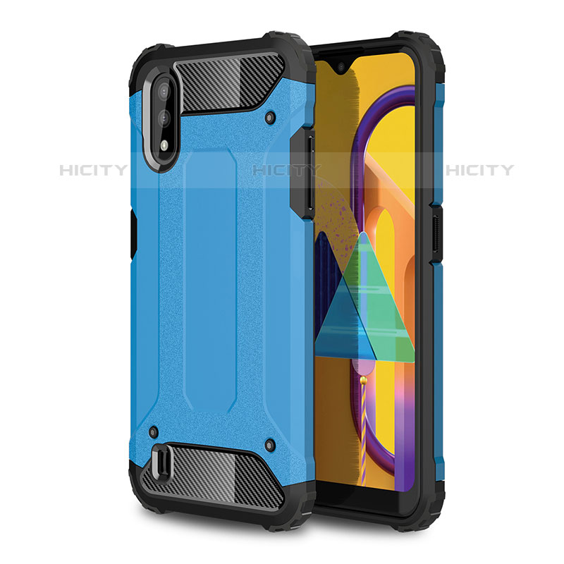 Custodia Silicone e Plastica Opaca Cover WL1 per Samsung Galaxy M01 Blu