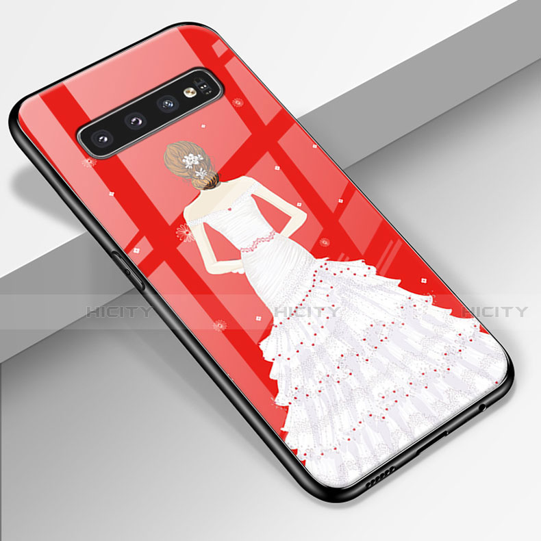 Custodia Silicone Gel Laterale Abito Ragazza Specchio Cover K01 per Samsung Galaxy S10 5G Colorato