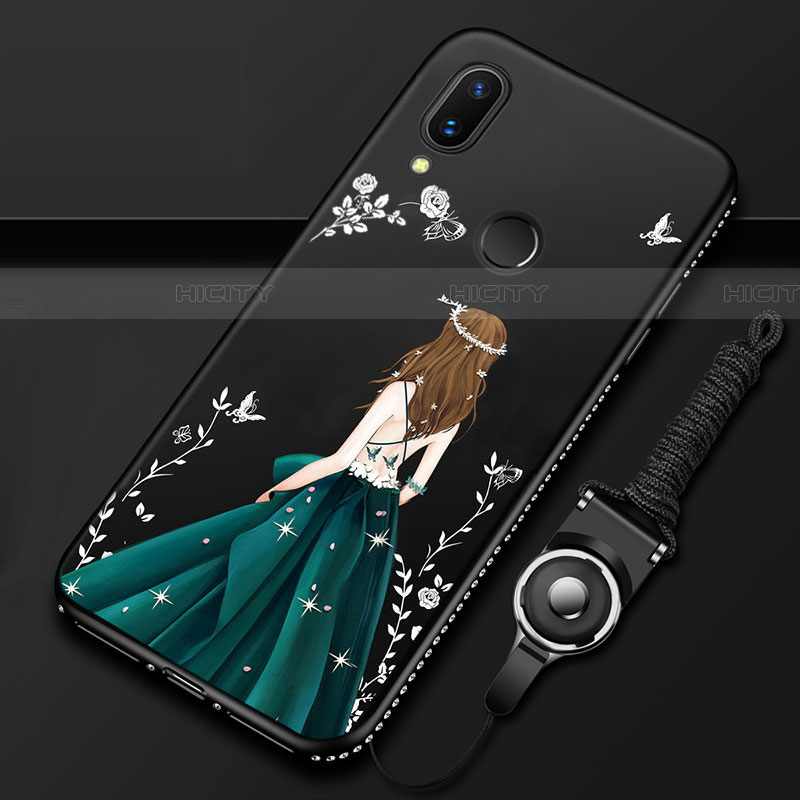 Custodia Silicone Gel Laterale Abito Ragazza Specchio Cover per Huawei P Smart Z