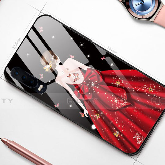 Custodia Silicone Gel Laterale Abito Ragazza Specchio Cover per Huawei P30