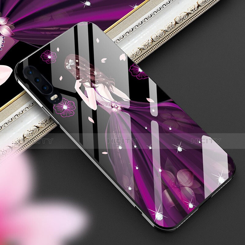 Custodia Silicone Gel Laterale Abito Ragazza Specchio Cover per Huawei P30