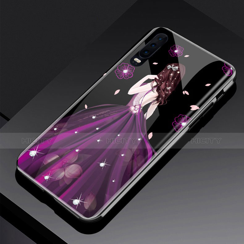 Custodia Silicone Gel Laterale Abito Ragazza Specchio Cover per Huawei P30