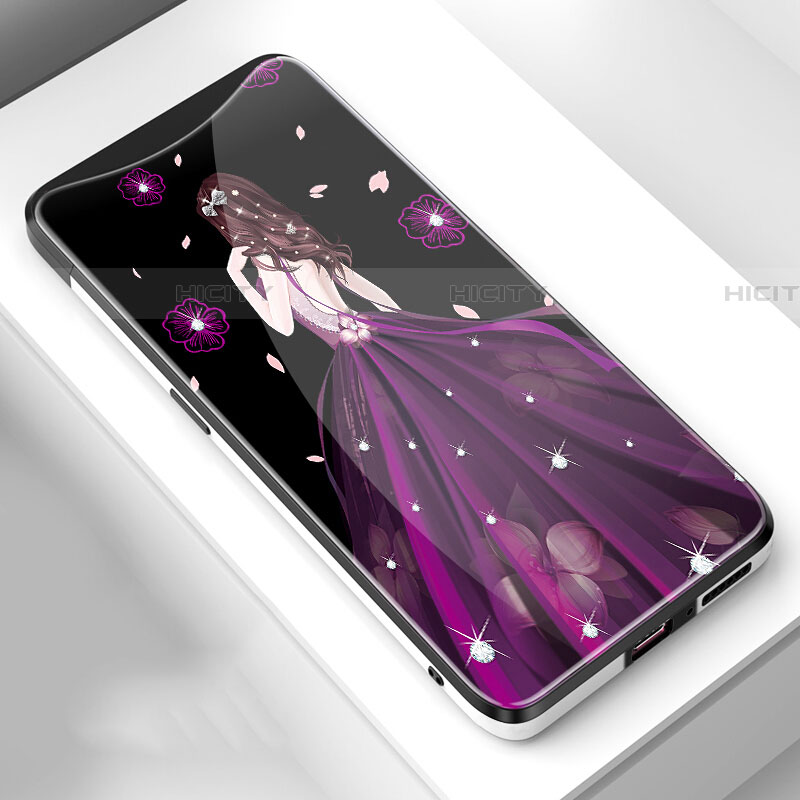 Custodia Silicone Gel Laterale Abito Ragazza Specchio Cover per Oppo Find X Super Flash Edition