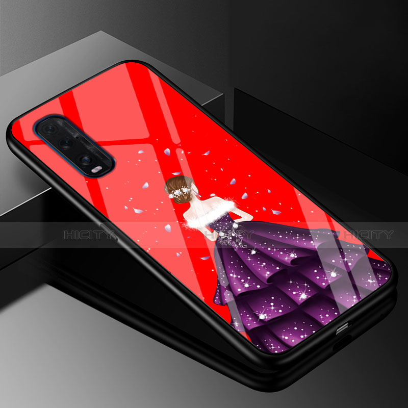 Custodia Silicone Gel Laterale Abito Ragazza Specchio Cover per Oppo Find X2