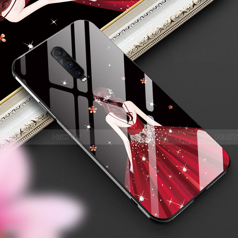 Custodia Silicone Gel Laterale Abito Ragazza Specchio Cover per Oppo R17 Pro