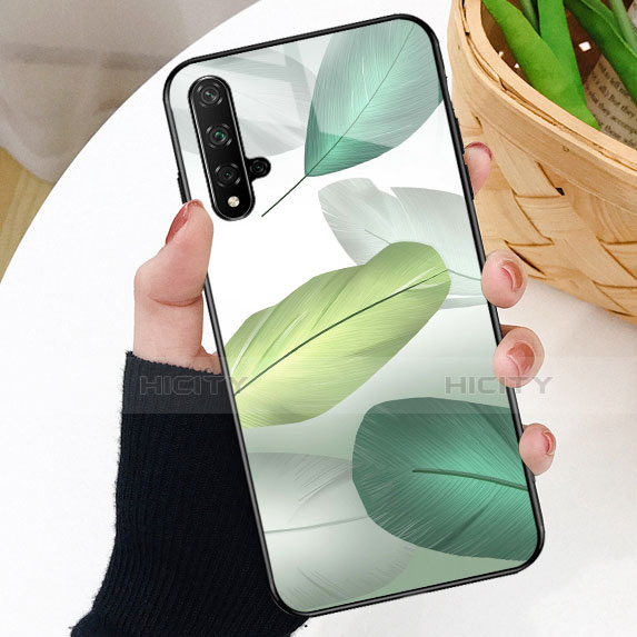 Custodia Silicone Gel Laterale Fantasia Modello Specchio Cover D01 per Huawei Honor 20S Verde