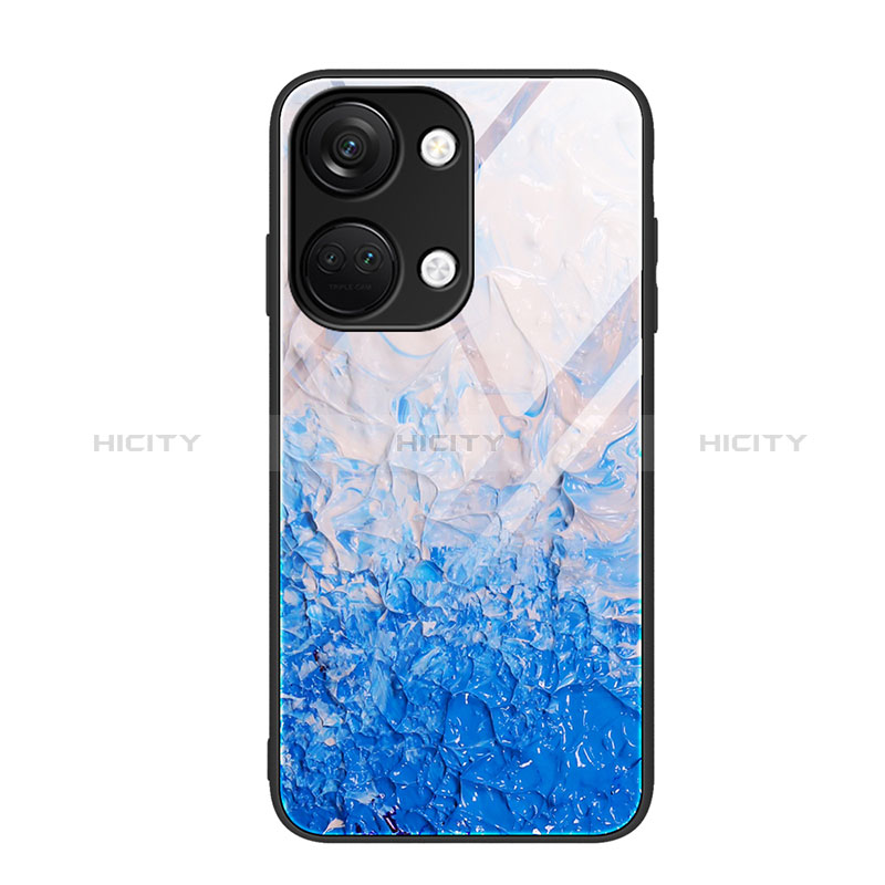 Custodia Silicone Gel Laterale Fantasia Modello Specchio Cover JM1 per OnePlus Ace 2V 5G Cielo Blu