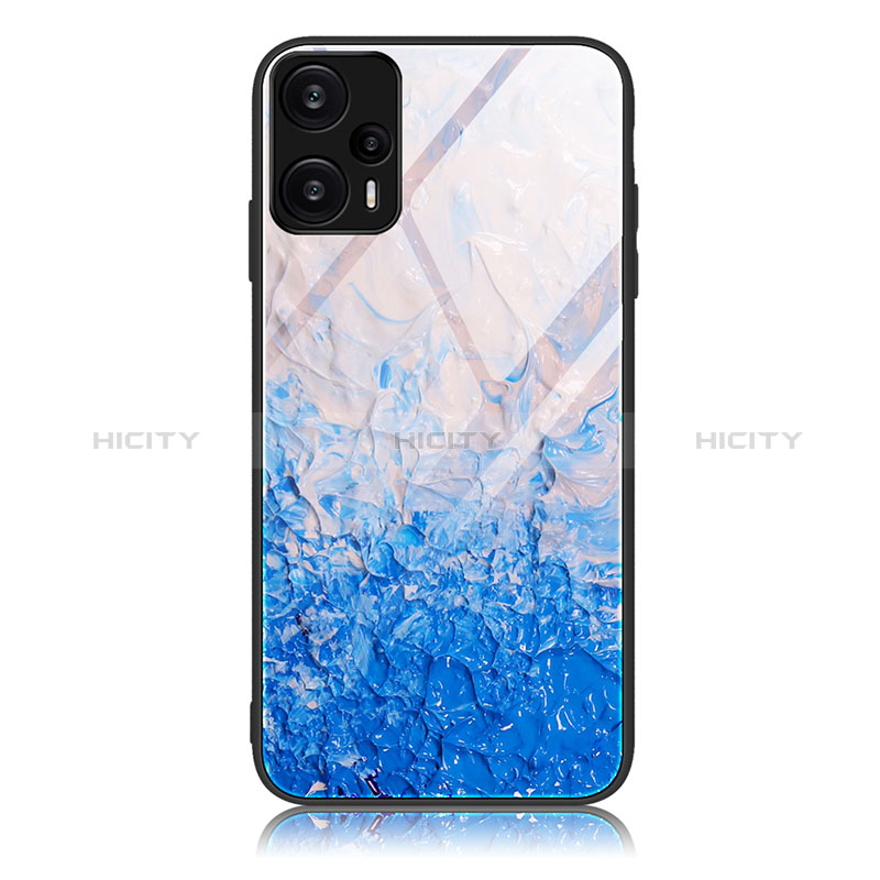 Custodia Silicone Gel Laterale Fantasia Modello Specchio Cover JM1 per Xiaomi Poco F5 5G Cielo Blu