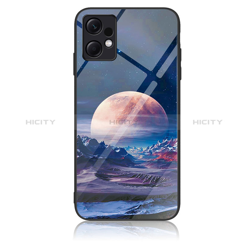 Custodia Silicone Gel Laterale Fantasia Modello Specchio Cover JM2 per Xiaomi Redmi Note 12 4G Blu Notte