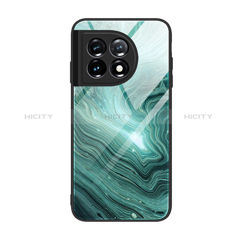 Custodia Silicone Gel Laterale Fantasia Modello Specchio Cover JM3 per OnePlus 11 5G Verde