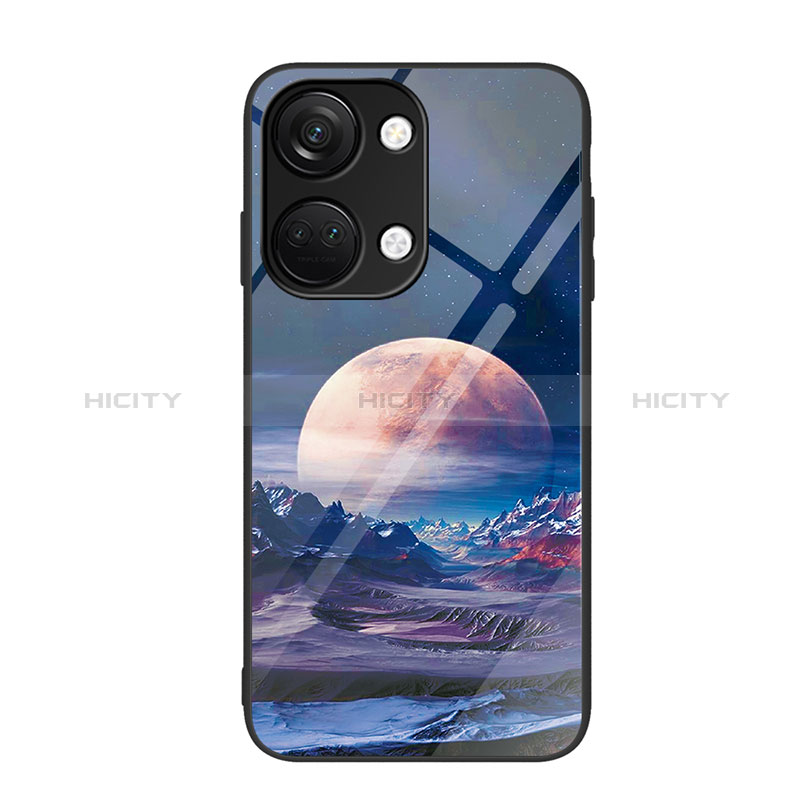 Custodia Silicone Gel Laterale Fantasia Modello Specchio Cover JM3 per OnePlus Ace 2V 5G Blu Notte