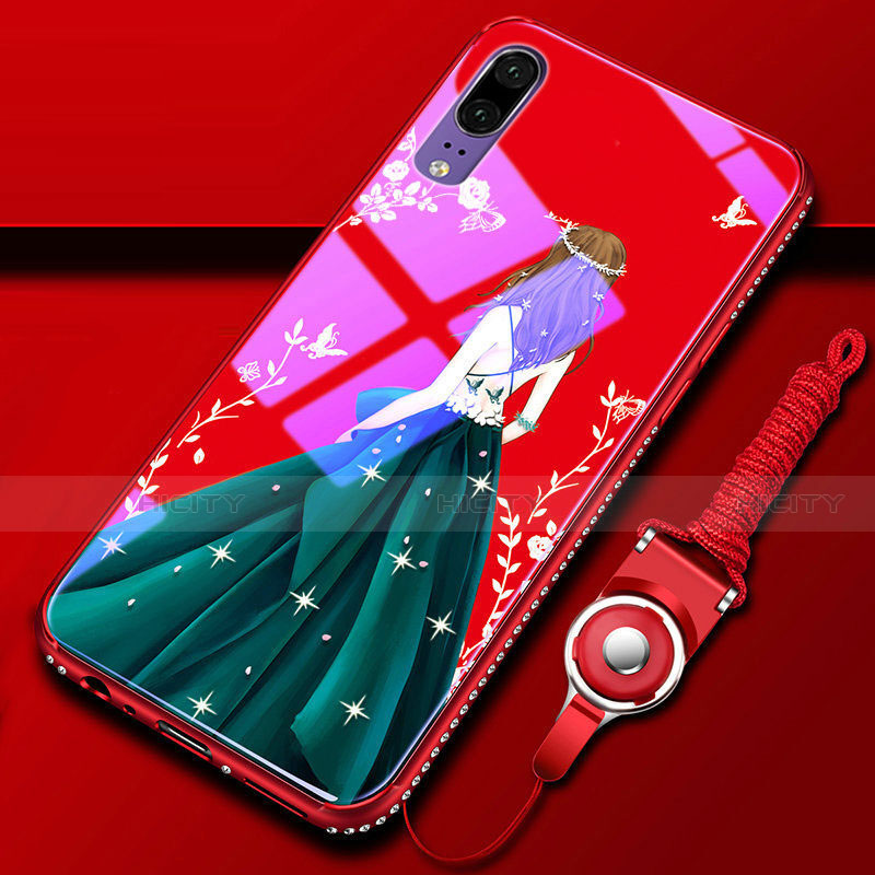 Custodia Silicone Gel Laterale Fantasia Modello Specchio Cover K01 per Huawei P20 Multicolore