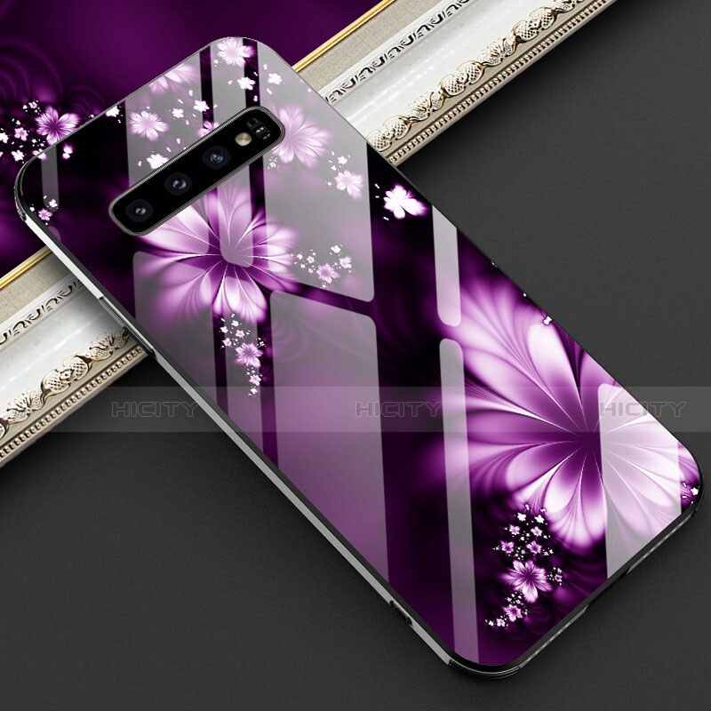 Custodia Silicone Gel Laterale Fantasia Modello Specchio Cover K04 per Samsung Galaxy S10 5G Viola