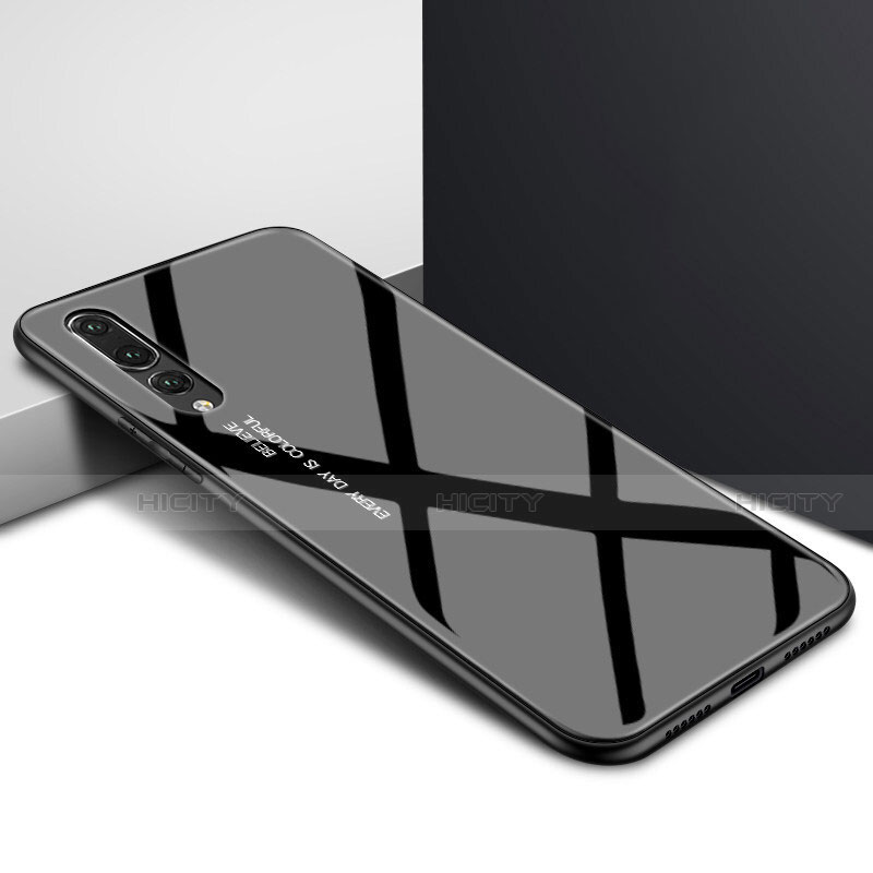 Custodia Silicone Gel Laterale Fantasia Modello Specchio Cover K05 per Huawei P20 Pro Nero