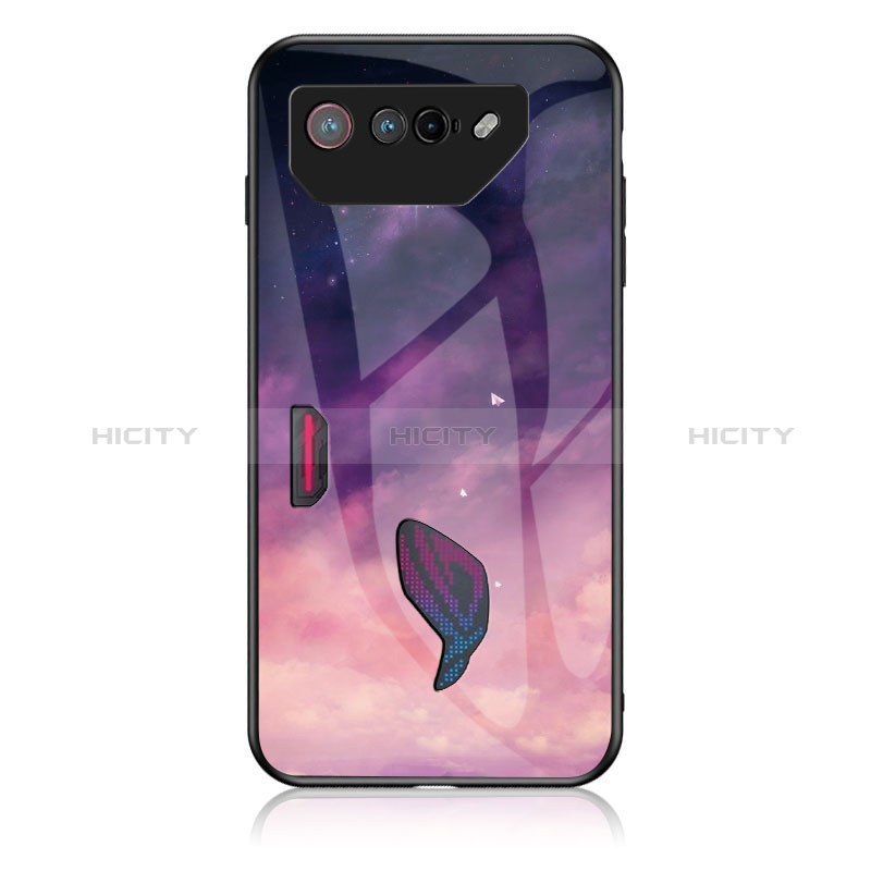 Custodia Silicone Gel Laterale Fantasia Modello Specchio Cover LS1 per Asus ROG Phone 7 Pro Viola