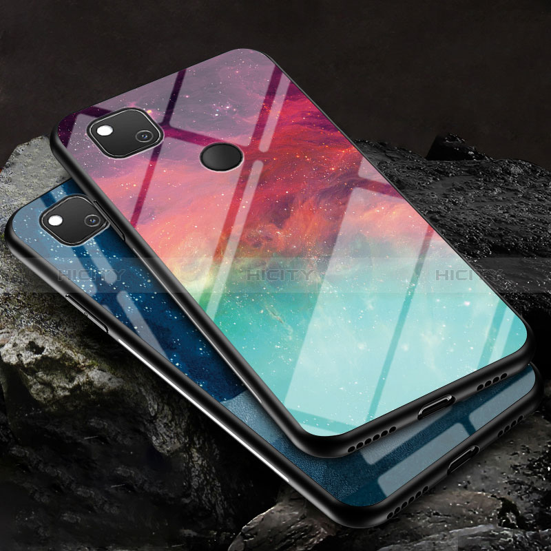 Custodia Silicone Gel Laterale Fantasia Modello Specchio Cover LS1 per Google Pixel 4a