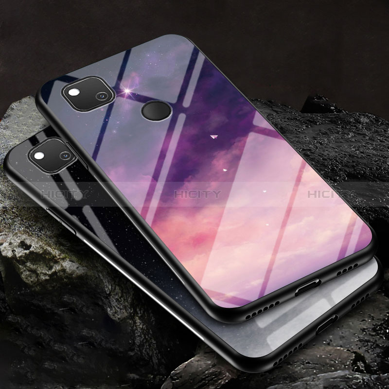 Custodia Silicone Gel Laterale Fantasia Modello Specchio Cover LS1 per Google Pixel 4a