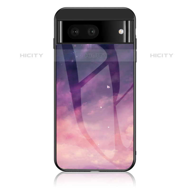 Custodia Silicone Gel Laterale Fantasia Modello Specchio Cover LS1 per Google Pixel 7 5G Viola