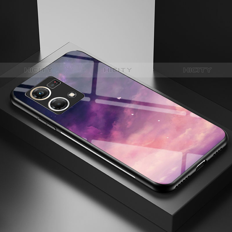 Custodia Silicone Gel Laterale Fantasia Modello Specchio Cover LS1 per Oppo F21 Pro 4G Viola