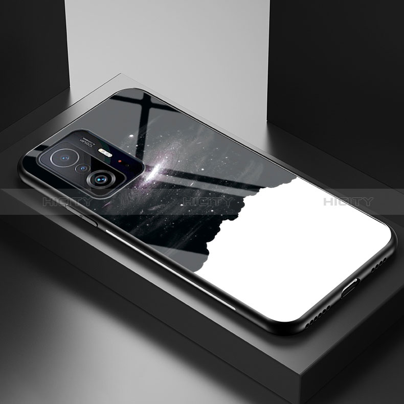 Custodia Silicone Gel Laterale Fantasia Modello Specchio Cover LS1 per Xiaomi Mi 11T 5G Nero